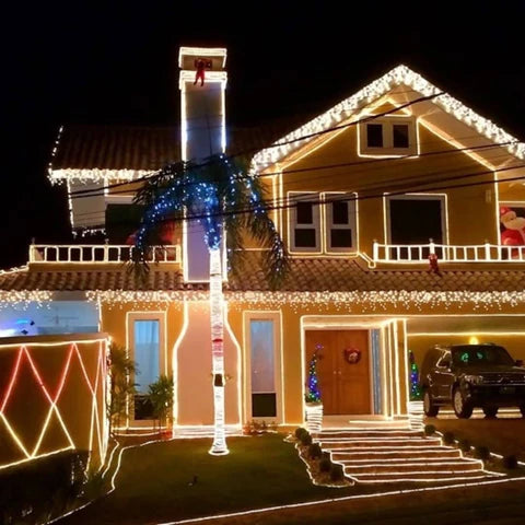 Pisca Pisca Natal Solar com 8 Modos de Iluminação - Instalação em 1 minuto