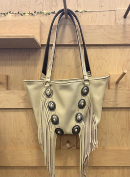 Fringe Purse in Bone