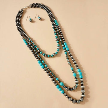 Navajo Pearls & Turquoise Beads Set