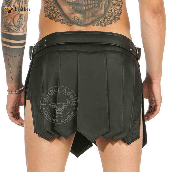  renvena Men's Roman PU Leather Skirt Gladiator Kilt