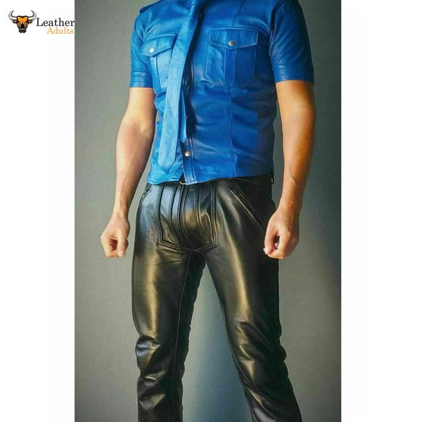 Men's Genuine Cowhide Camouflage Pant Real Leather Gay Trousers (30 for  Waist 28-29) at  Men's Clothing store