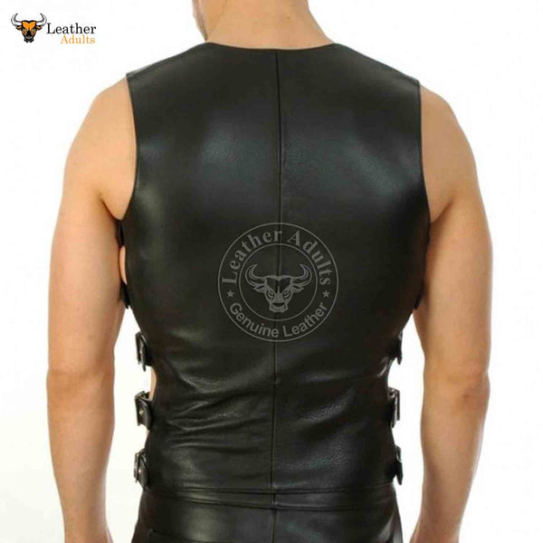 Men's Leather STEAMPUNK Waistcoat Vest Corset GOTH GAY Victorian – Leather  Adults