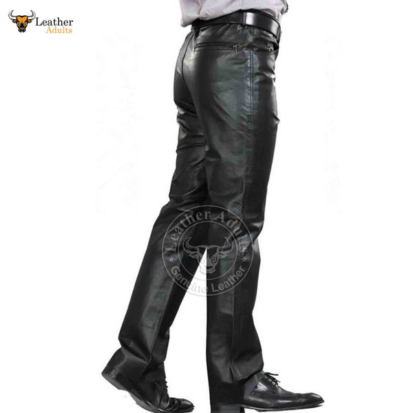 Stylish Sophistication: Men Fashionable Young Tight Genuine Black Leather  Pants | Free Shipping Included