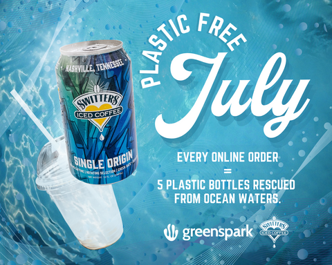 Plastic Free July. Protect the oceans with Switters Iced coffee cans.