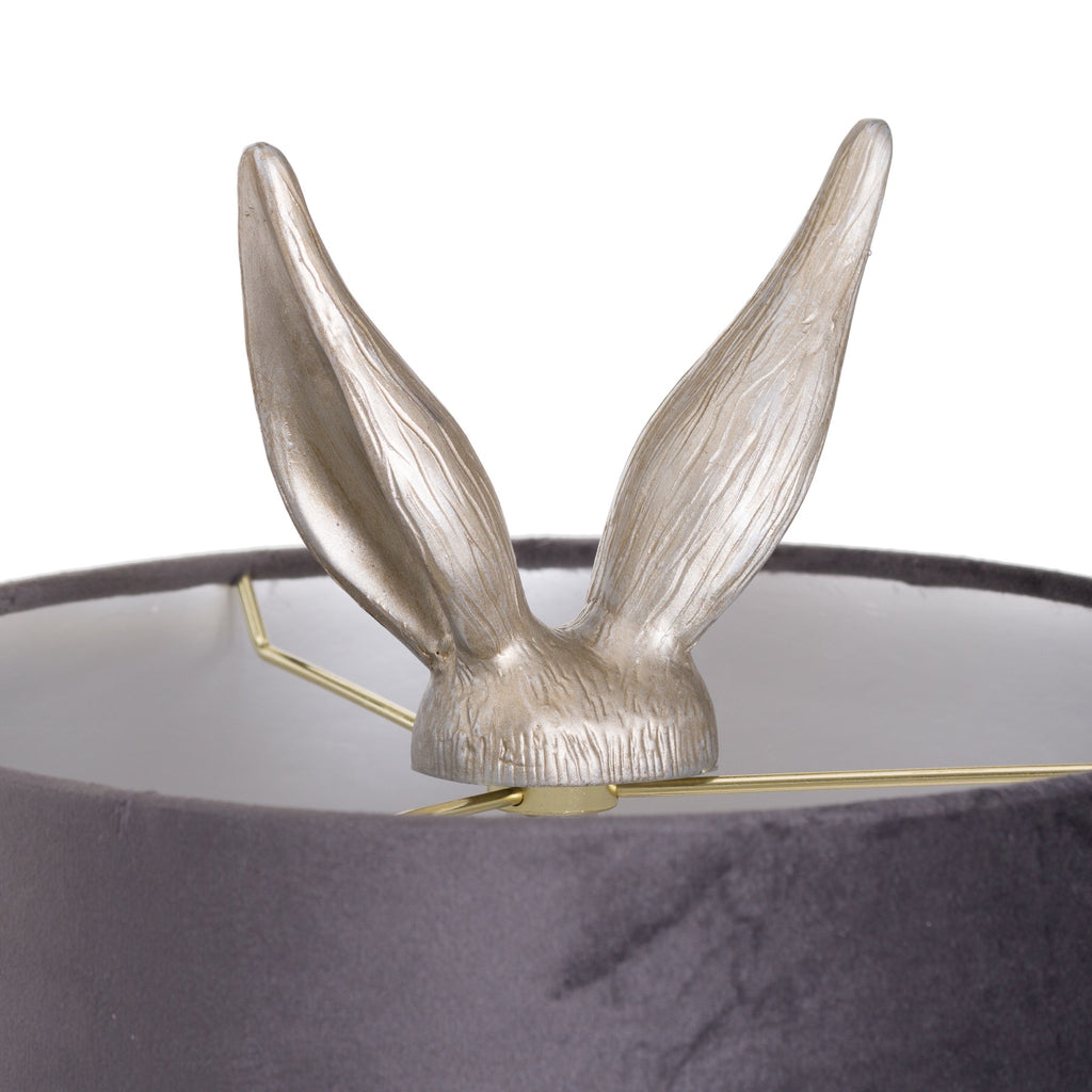 silver hare table lamp