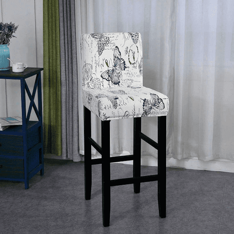 Housse fauteuil Extensible Fleurie Blanche