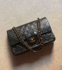 Vintage Chanel Classic Flap Medium Black Lambskin