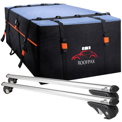 Car Top Cargo Bag + Roof Rack for Flush Rails Combo- RoofPax