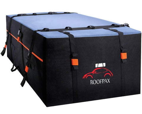 Car top carrier bags offer extra storage for travel gear.