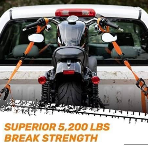 a Heavy-Duty Motorcycle Tie Downs Kit designed for utmost strength and reliability.
