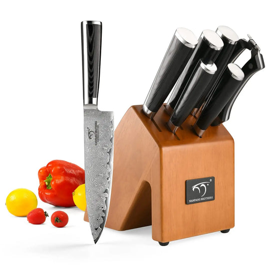 Chef Knife Set, Luckytime 6-Piece Kitchen Knives Set, German 5cr15mov –  1981Life