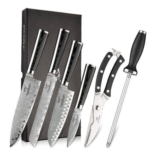 Chef Knife Set, Luckytime 6-Piece Kitchen Knives Set, German 5cr15mov —  CHIMIYA