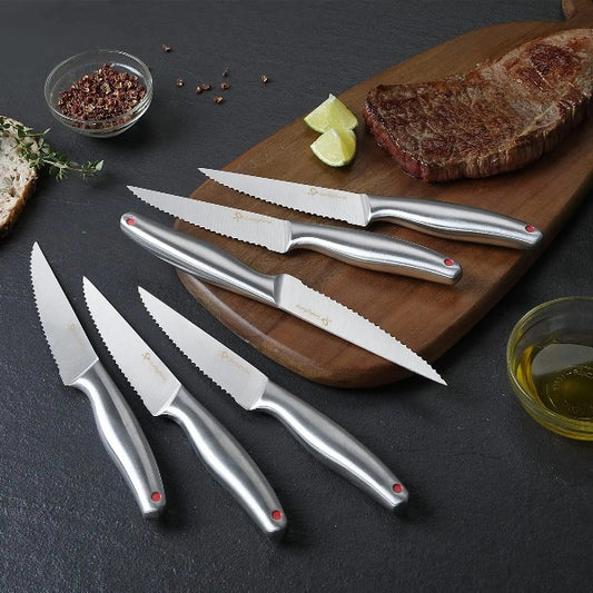 Steak Knives, Hemusana Steak Knives Set of 6, Stainless Steel Serrated –  1981Life