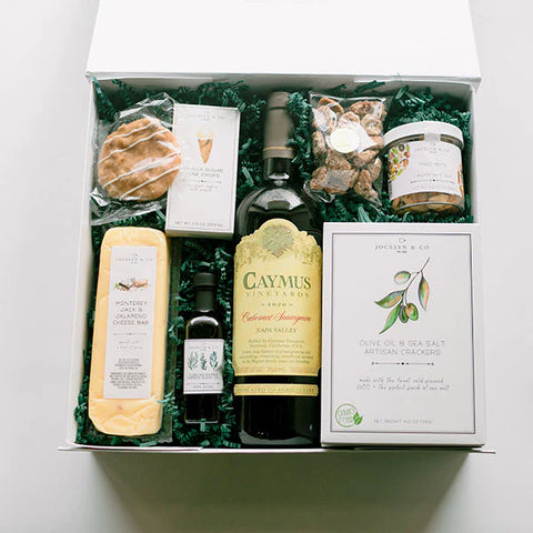 Caymus Celebration wine and snack gift box