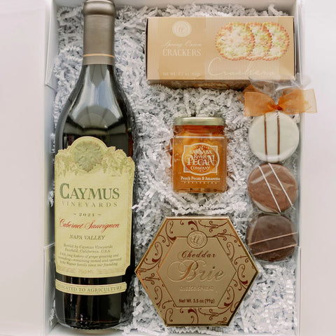 Caymus wine and snack gift box