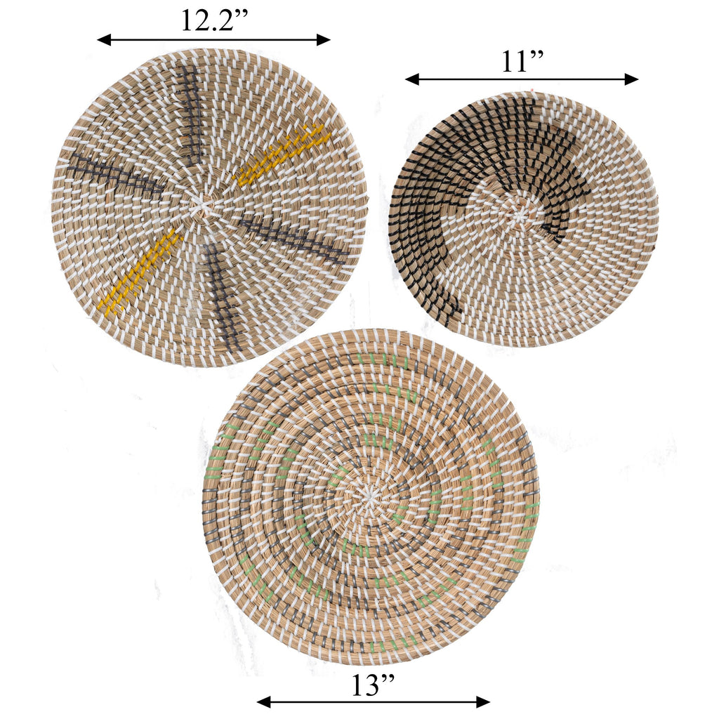 Wall Hanging Plates Round Natural Seagrass