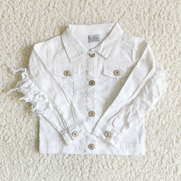 Girls White Denim Jacket – ZHOHAO03