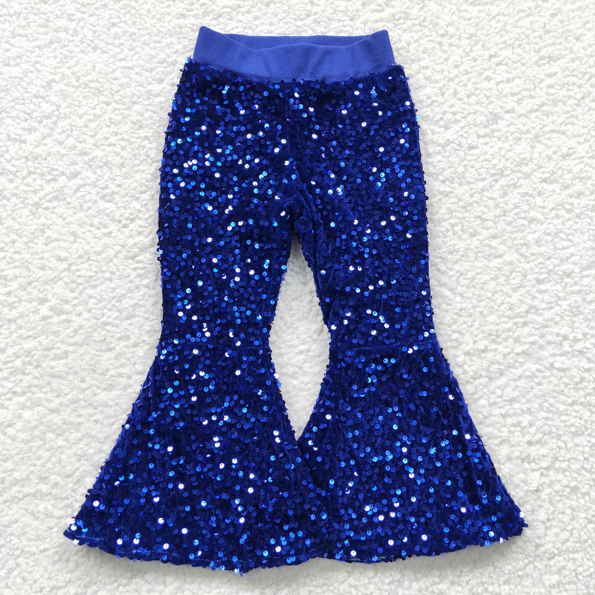 Girls Sequined Bell Bottom Pants Blue – ZHOHAO03