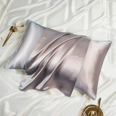 Satin Silk Standard Cloud Grey Pillowcase, Elva