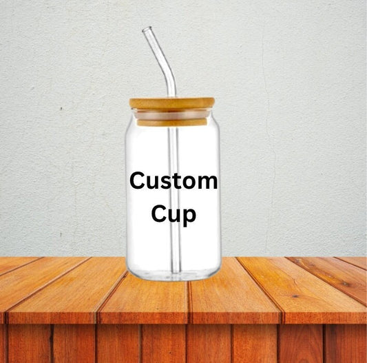 Personalized Soda Can Glass Glass, Bamboo Lid Glass Cup