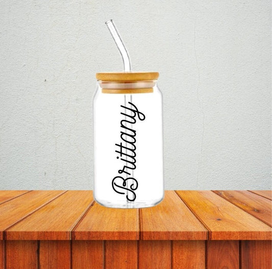 Iced Coffee Cup-personalized Soda Beer Can Glass With Lid and