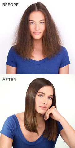 frizzy hair before and after