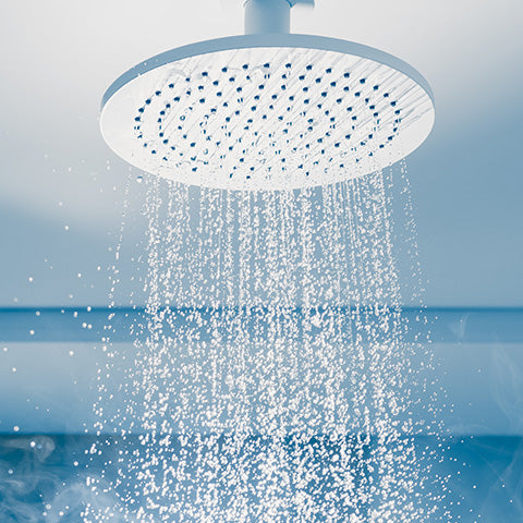 shower head with running water