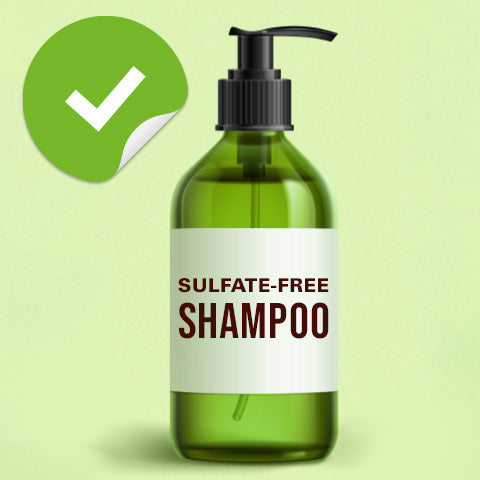 green sulfate free shampoo bottle