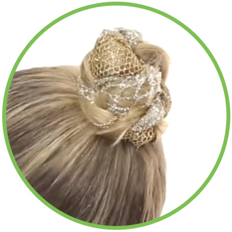 woman with a ribbon chignon hairstyle