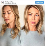 Bradley Leake’s before and after images of Vanderpump Rules’ Stassi Shroeder’s haircut.