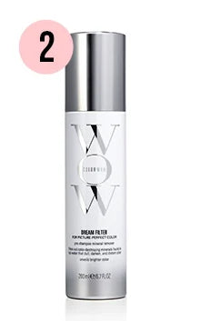 Color Wow Dream Coat Supernatural Spray bottle with a metallic cap, labeled number 2.