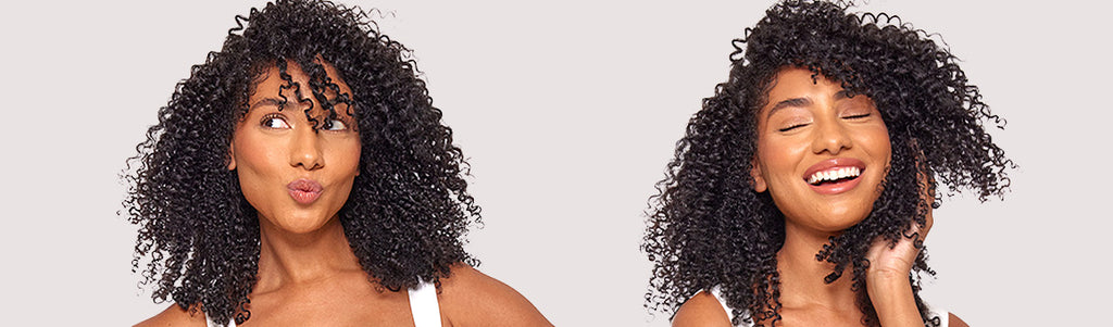 woman with juicy defined curls