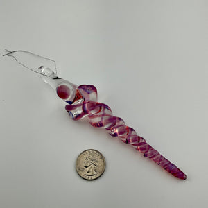 Gold Amethyst Glass Icicle Ornament - JeffBeckerGlass.com - Glass Icicle Ornaments