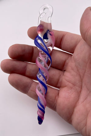 Telemagenta and Neptune Glass Icicle Ornament - JeffBeckerGlass.com