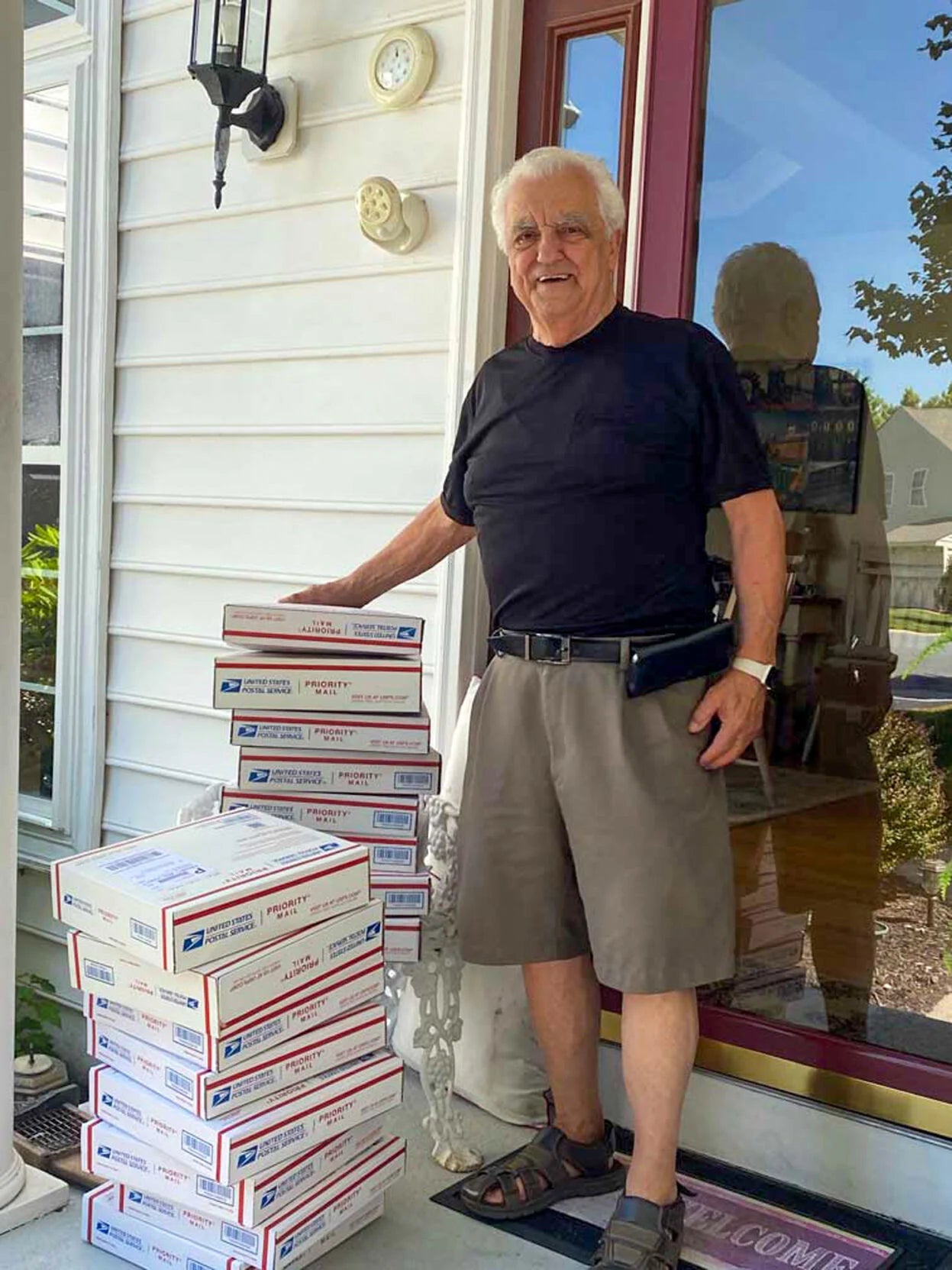 Andrew Maggio receives a shipment of rosaries that he sends out to places all over the country.