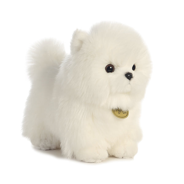 fluffy white dog stuffed animal