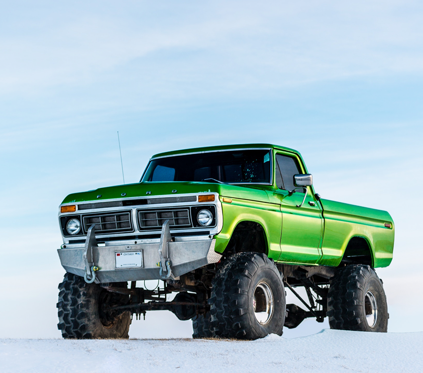 Green Lifted Truck