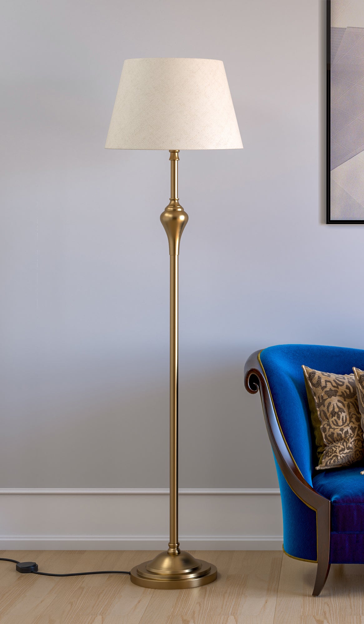 gold standing lamp shade