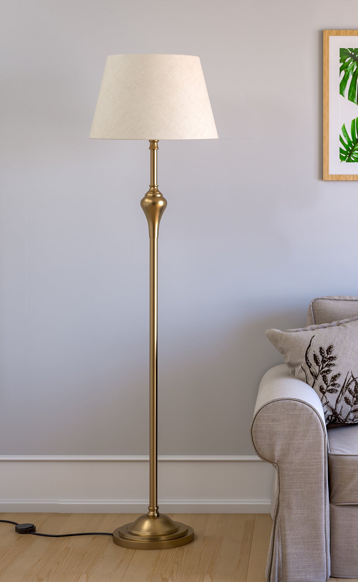 gold standing lamp shade