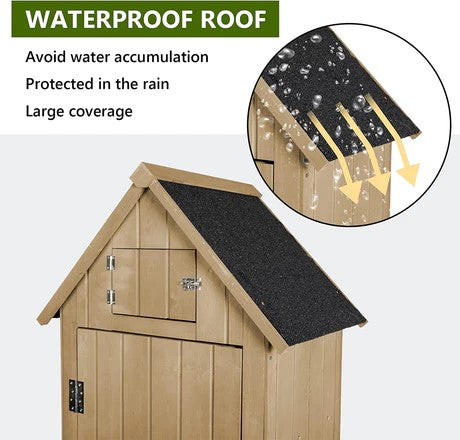 Outdoor Garden Tool Storage Shed with Waterproof Roof