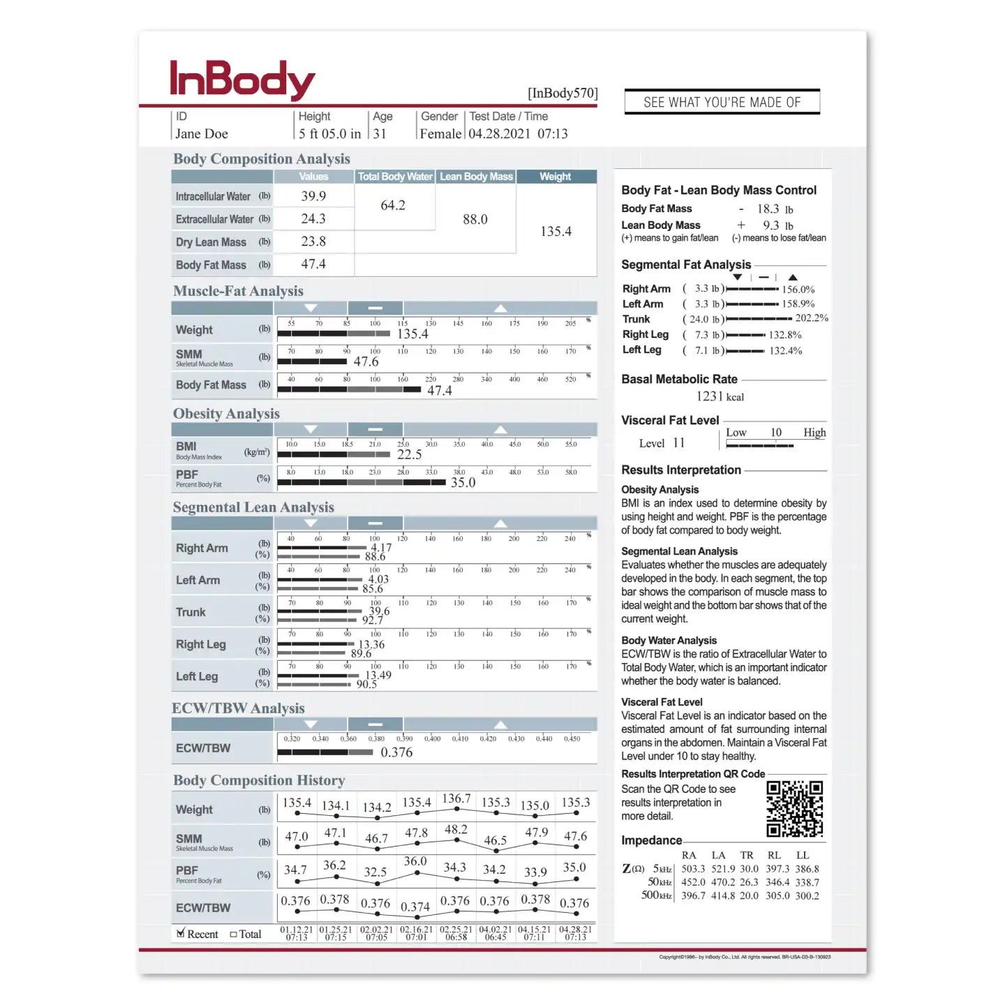 InBody 570 Result Sheet 500ct (3 Pack)