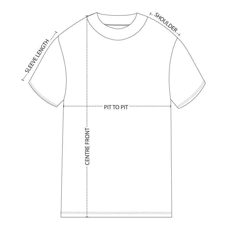 Size Chart - CORE T-SHIRT | REPRESENT CLO