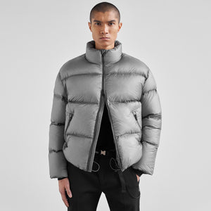 light grey puffer jacket
