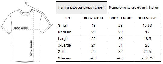 T-Shirt Measurement Chart