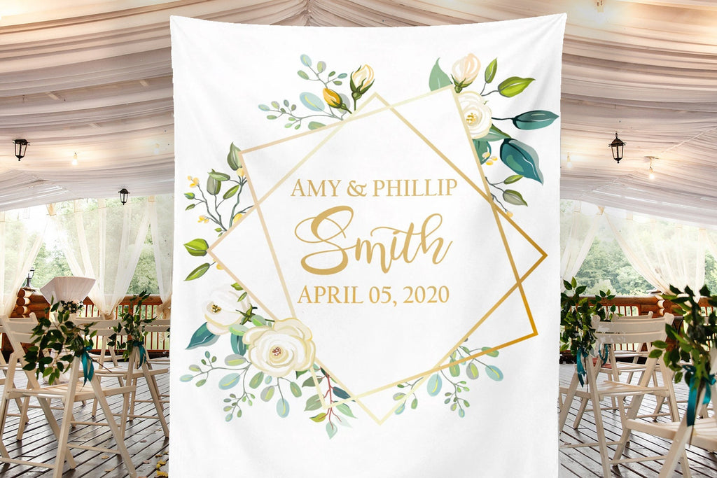 Personalized Wedding Backdrop, Couples Name Flower Wedding Photography –  Cloud Design Shop