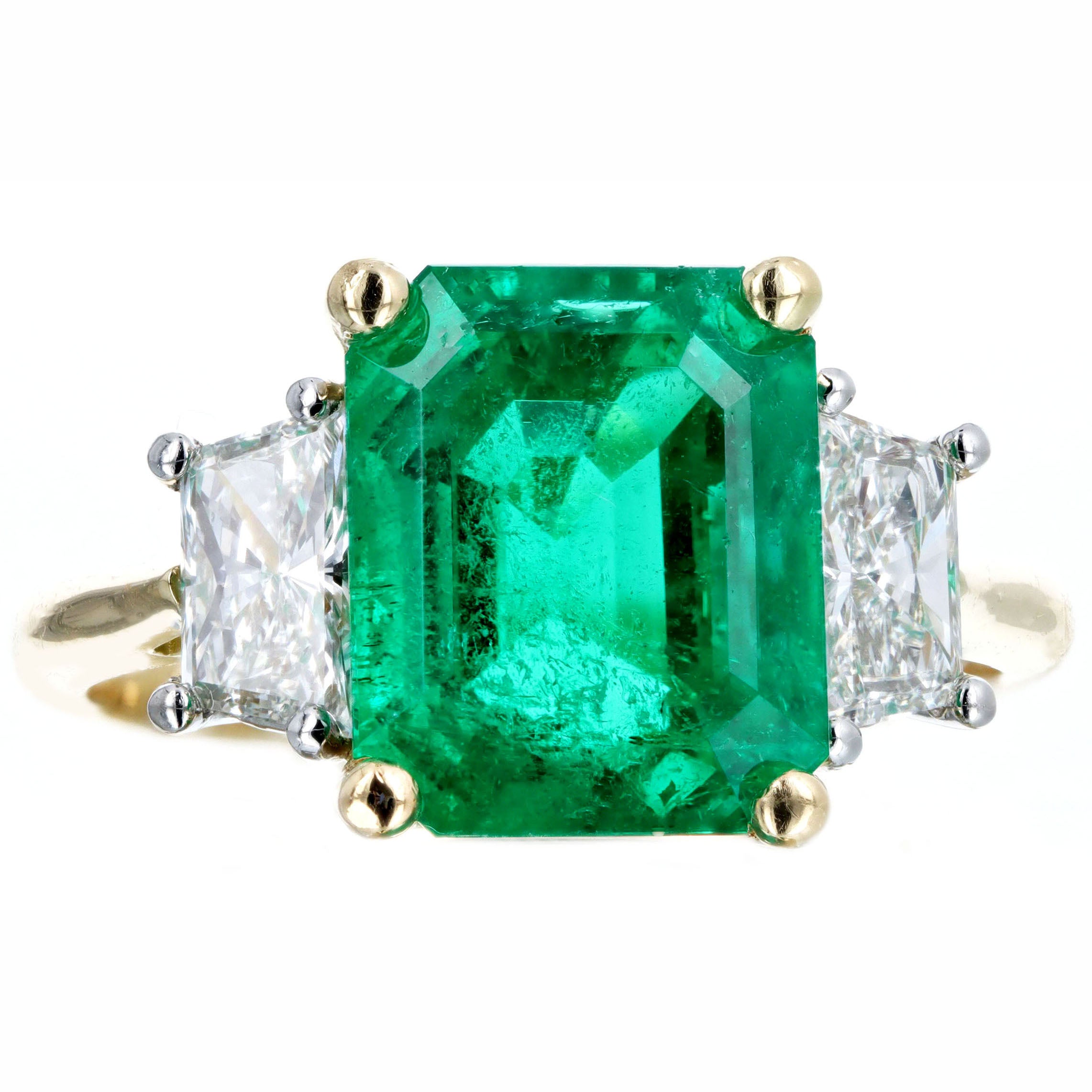 AGL Report 2 CT Brazilian Emerald Diamond Ring Size 6 QUEEN MAY