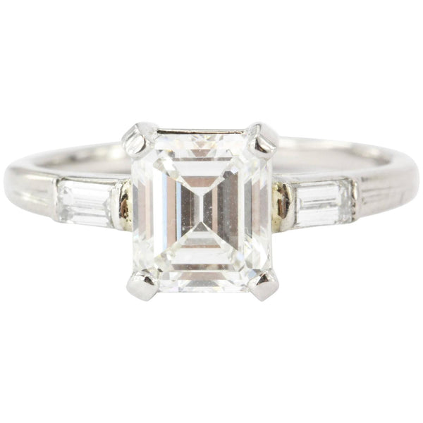 Tiffany & Co. Emerald Cut Diamond Palladium Engagement Ring – Queen May