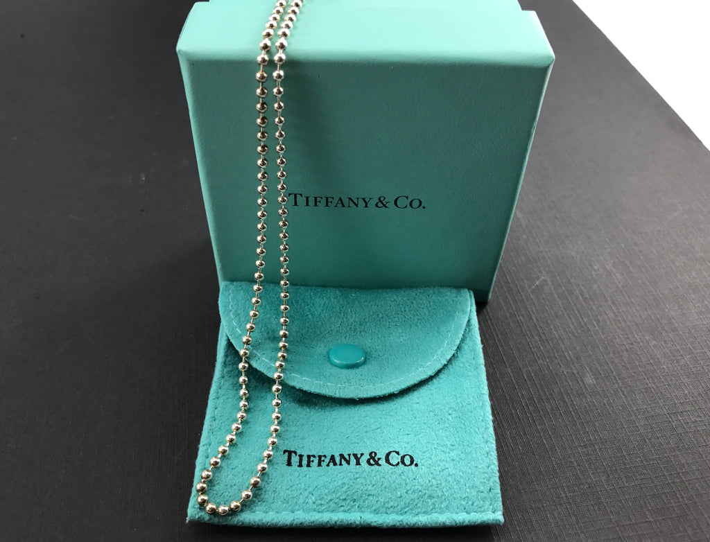 Tiffany & Co Sterling Silver 2.5mm Beaded Ball Chain Necklace 18 ...