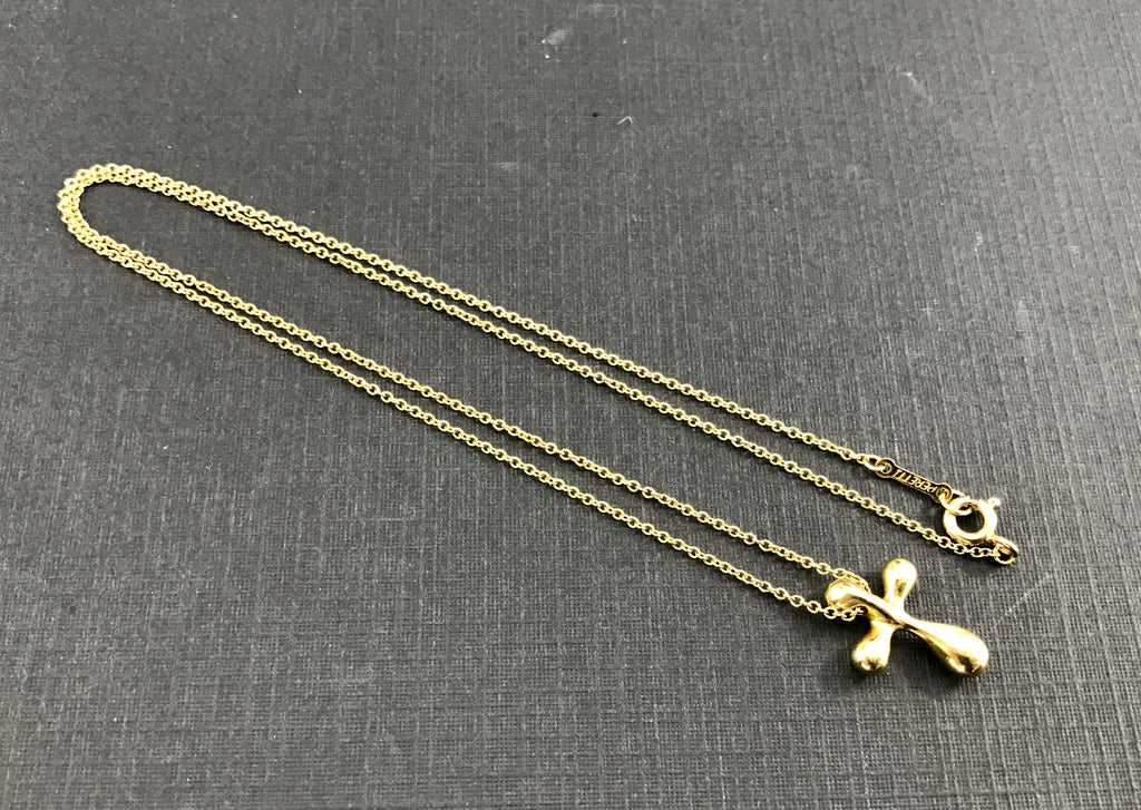 Tiffany And Co 18k Elsa Peretti Small Cross Pendant Necklace — Queen May