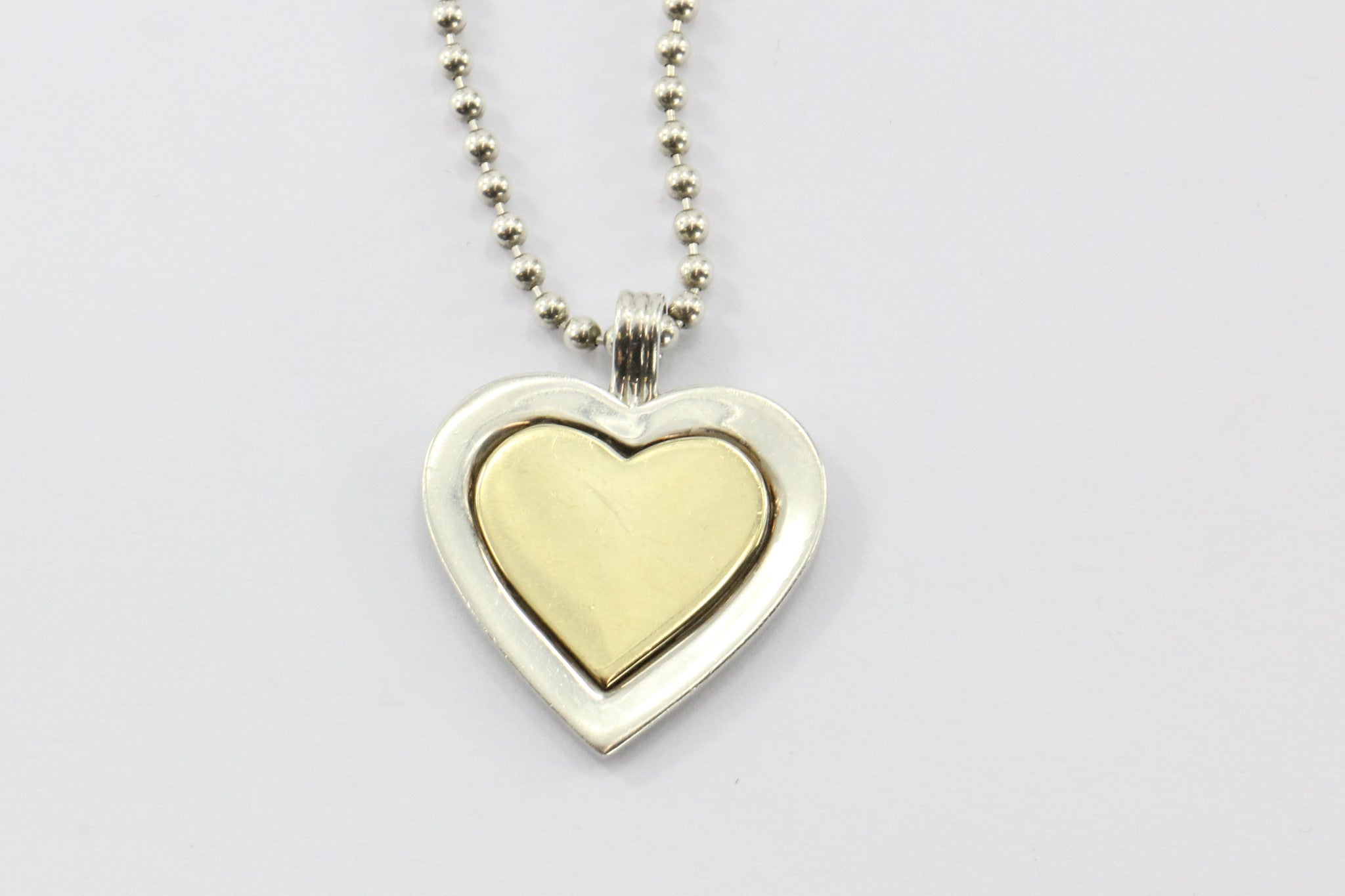 Vintage Tiffany & Co Sterling Silver & 18K Gold Heart Pendant